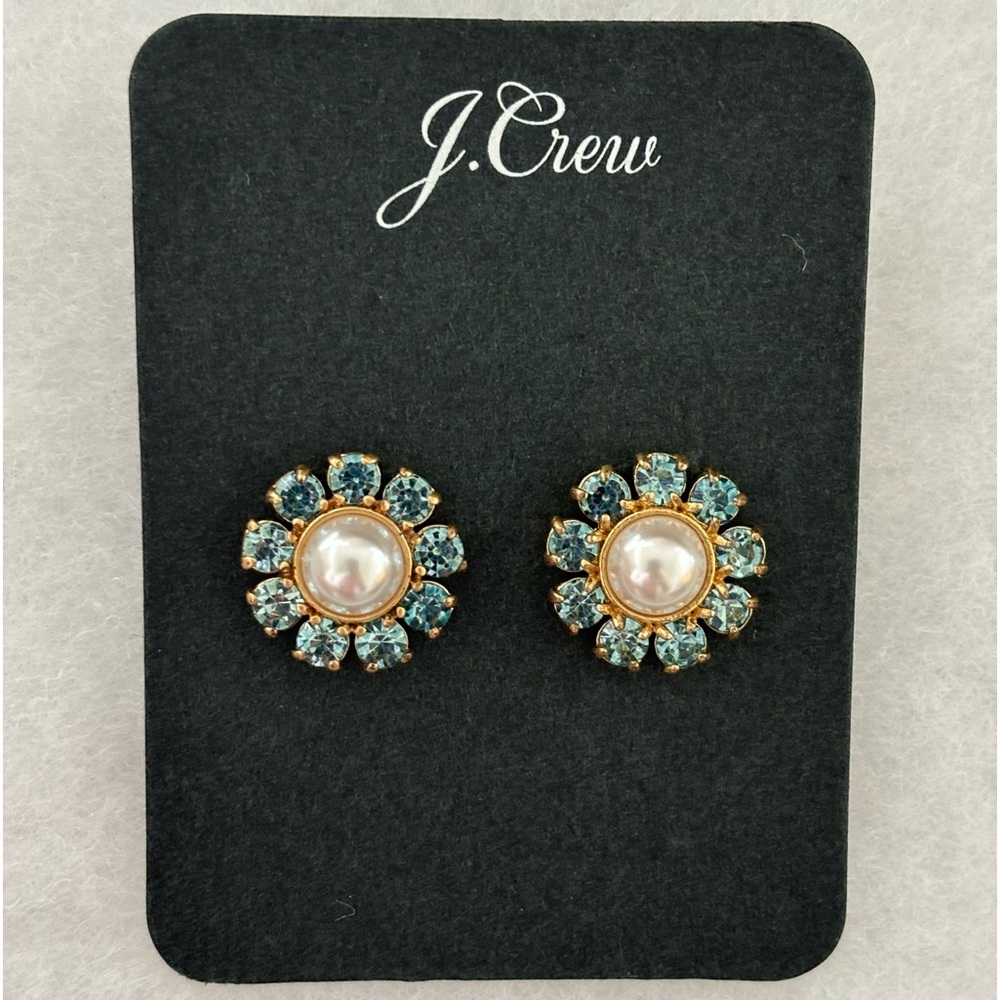 J Crew Pearl Flower Stud Earrings
